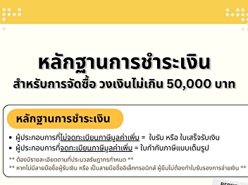 Proof of payment for purchases not
exceeding 50,000 baht.